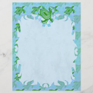 Papier En-tête de la flamme de tortue verte
