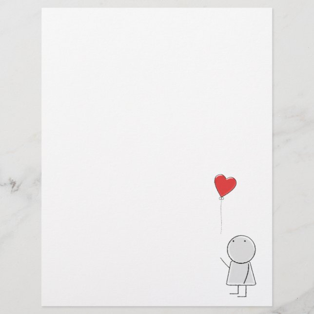 Papier En-tête de la lettre du garçon et du ballon (Devant)