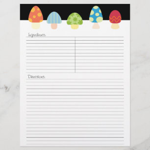 Papier En-tête de la recette de champignons - TBA