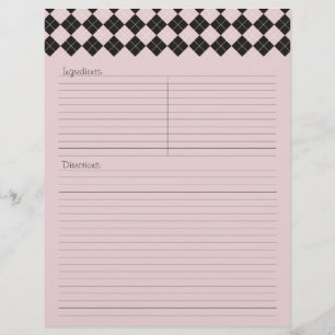 Papier En-tête de la recette Jacquard rose