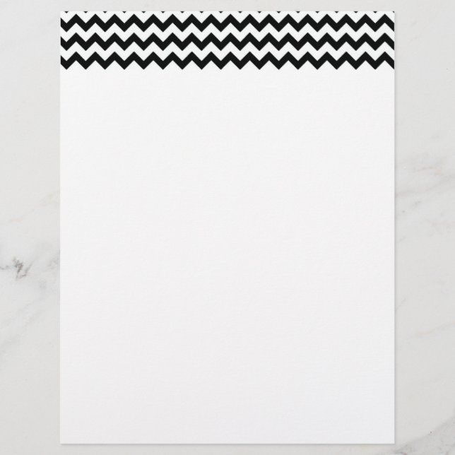 Papier En-tête de lettre Chevrons Blanc Noir (Devant)