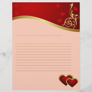 Papier En-tête de lettre de coeur d'amour