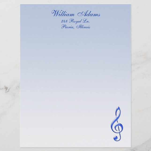 Papier En-tête de lettre de note musicale (Devant)