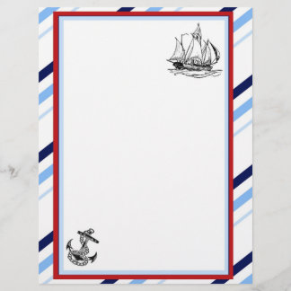 Papier En-tête de lettre navire et Ancre nautique