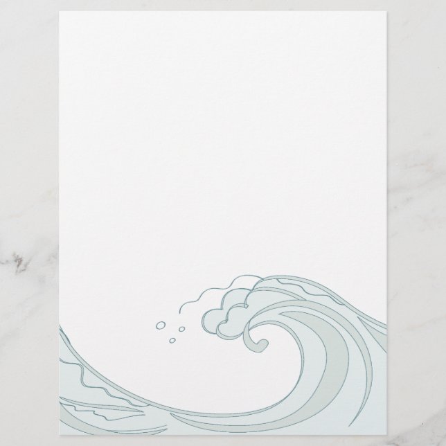 Papier En-tête de lettre Ocean Wave (Devant)