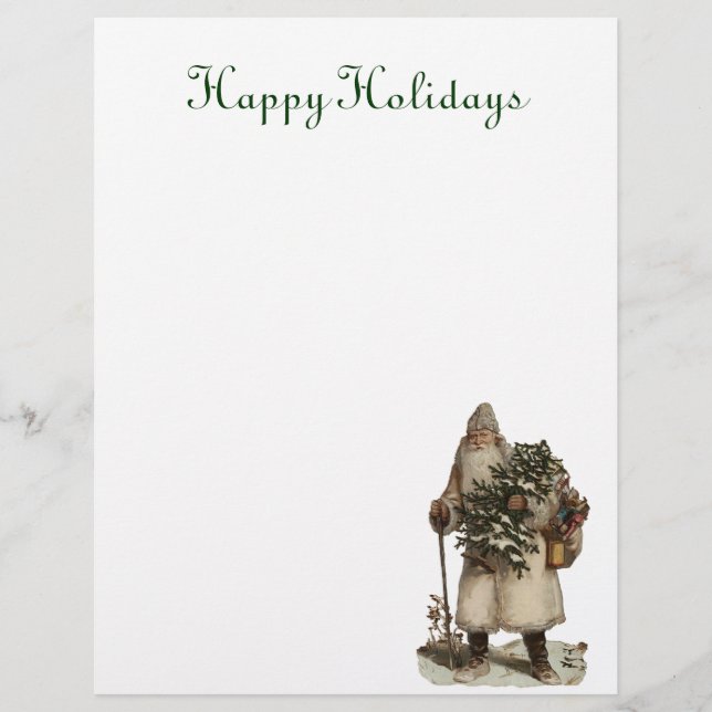Papier En-tête de lettre Père Noël vintage (Devant)