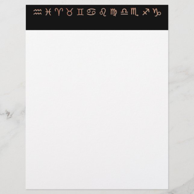 Papier En-tête de lettre Zodiac (Devant)