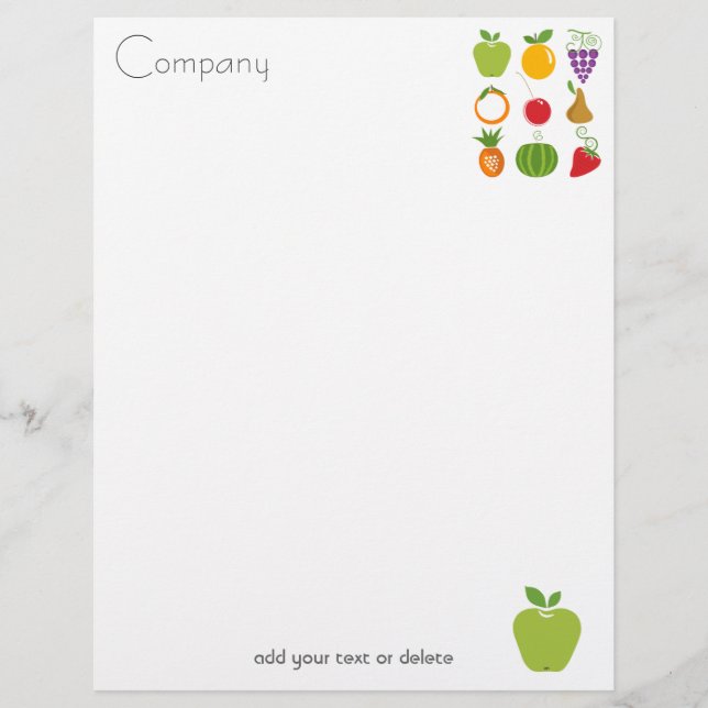 Papier En-tête des aliments naturels (Devant)