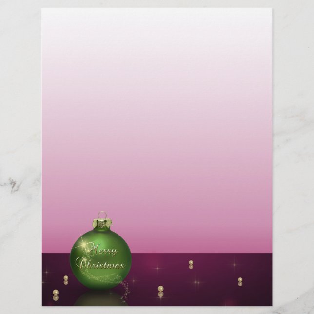 Papier en-tête d'ornement de Noël étincelant (Devant)