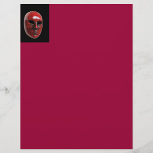Papier En-tête rouge du masque de Venise