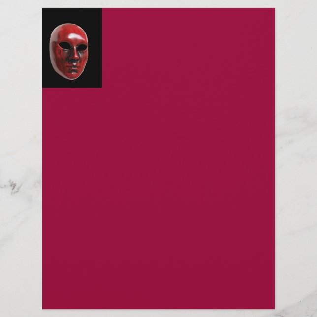 Papier En-tête rouge du masque de Venise (Devant)