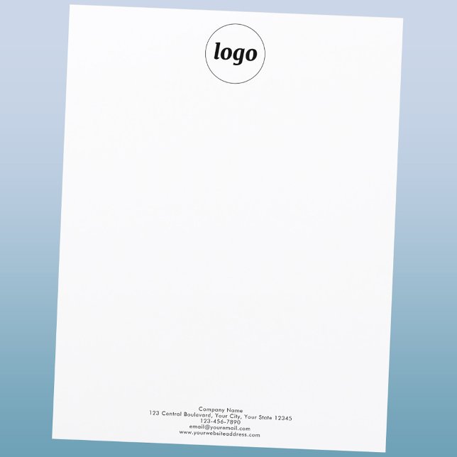 Papier En-tête simple Logo et en-tête professionnelle Tex (Logo and custom text promotional business letterhead paper)