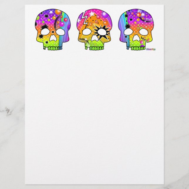 Papier En-tête - SKULLS POP ART (Devant)