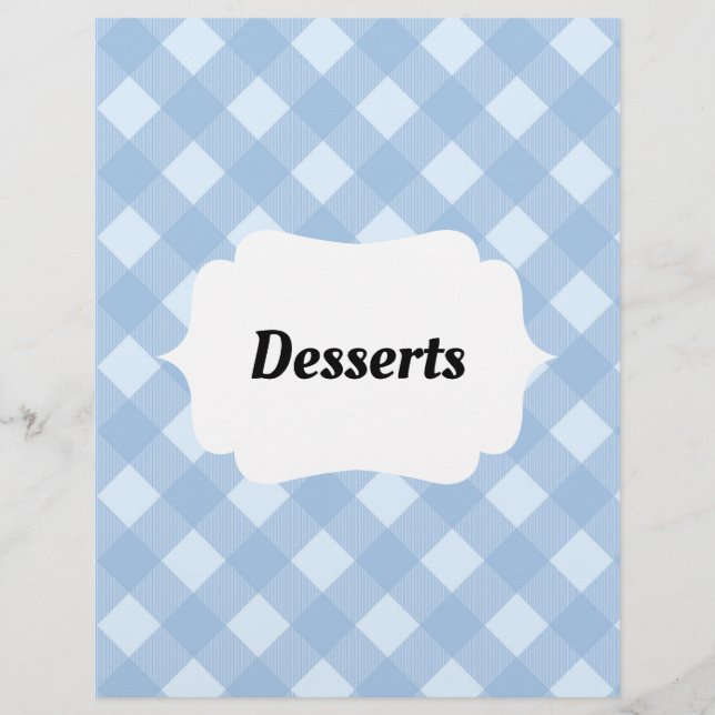 Papier en vichy onglet Classeur de la recette insère le s (Devant)