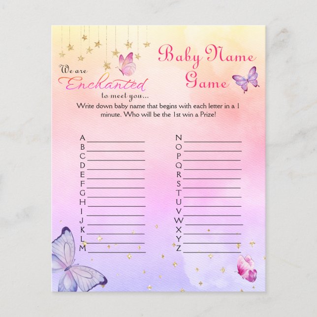 Papier Enchantée Pour Rencontrer Butterfly Baby shower No (Devant)