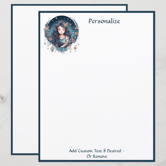 Papier Enchanter Goddess Boho Élégant Chic Personnalisé (Devant / Derrière)