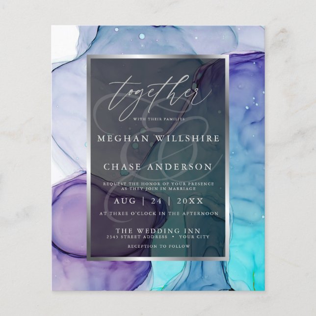 Papier Encre Abstraite Liquide Violet Aqua superbe 2 (Devant)