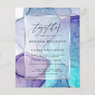 Papier Encre Abstraite Mariage chic Aqua violet abordable