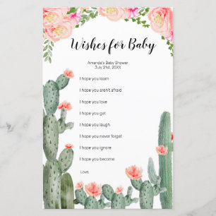 Papier Enfiler Floral Cactus Voeux pour Baby Game