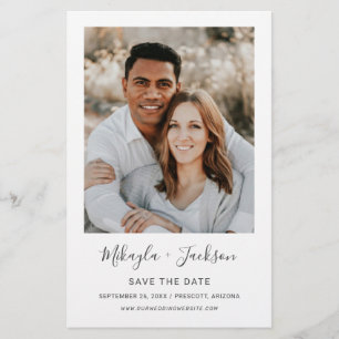 Papier Enregistrer la date Moderne Minimaliste Mariage Bu