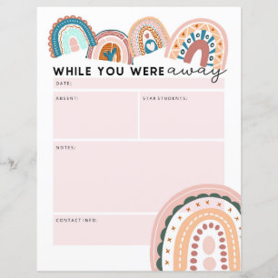 Papier Enseignant De Substitut Arc-En-Ciel Pendant Que Vo
