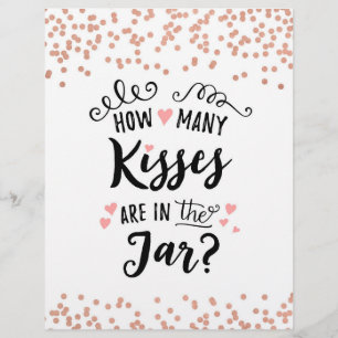 Papier ENSEIGNE Combien de bisous y a-t-il dans le pot ?
