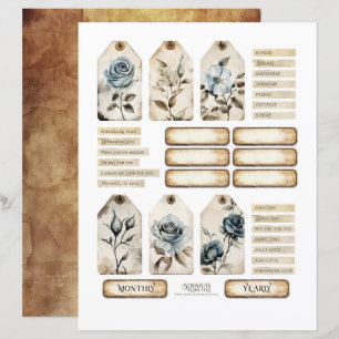 Papier Ensemble d'éléments éphémères de roses florales vi
