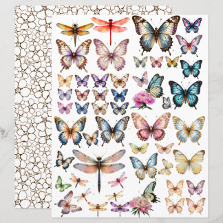 Papier ensemble Papillon à l'aquarelle pour découpe minut