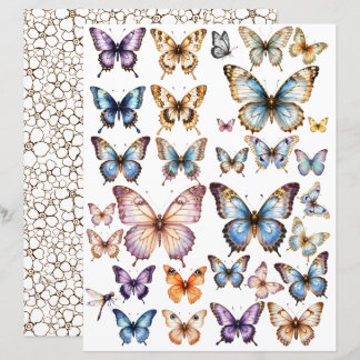Papier ensemble Papillon Aquarelle pour découpe soignée