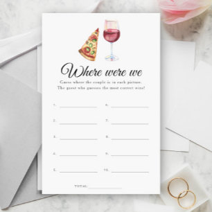 Papier Enterrement de vie de jeune fille Vin & Pizza Où é