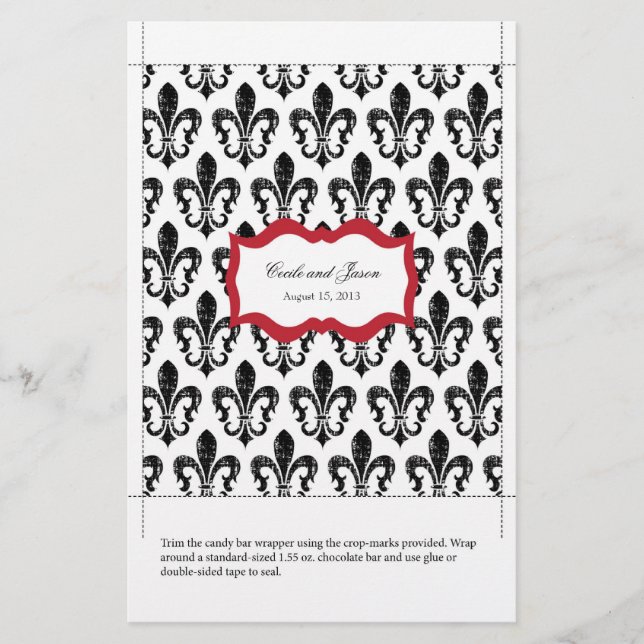 Papier Enveloppeur de barre de bonbons | New Orleans Red (Devant)