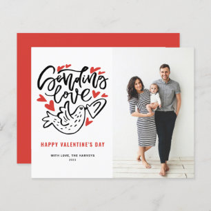 Papier Envoi Love Calligraphie Dove Valentine's Day Card