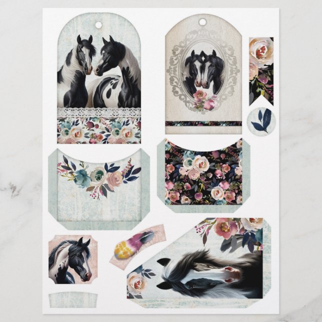 Papier Ephémère de Junk Journal avec Joli Pinto Hors (Devant)