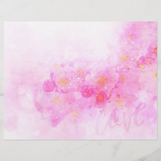 Papier Ephémère de scrapbook rose Floral Romance