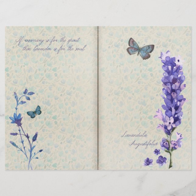 Papier Ephémère du rescapé floral bleu botanique (Devant)
