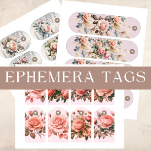 Papier Éphémère Floral Découpe Album Journal de Bord Tras