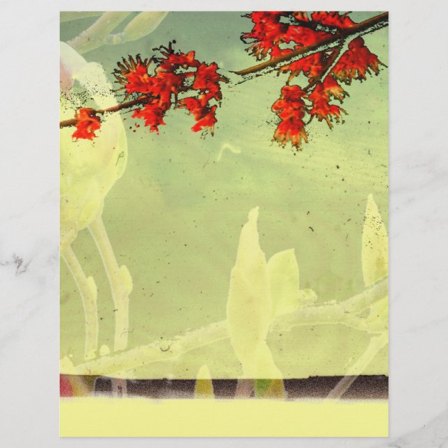 Papier Érable et fleur de magnolia (Devant)