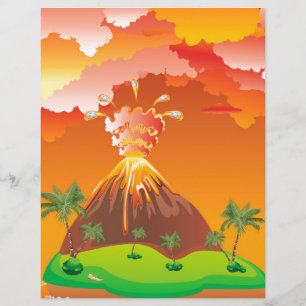 Papier Éruption volcanique du dessin animé 2