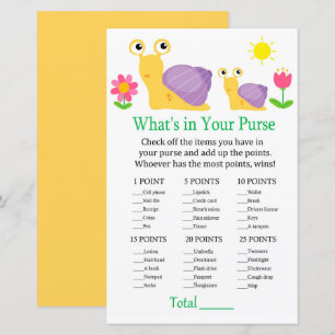 Papier Escargot Ce qui est dans votre sac à main