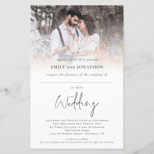 Papier Espace photo budgétaire pour le Mariage QR Nom de  (Devant)