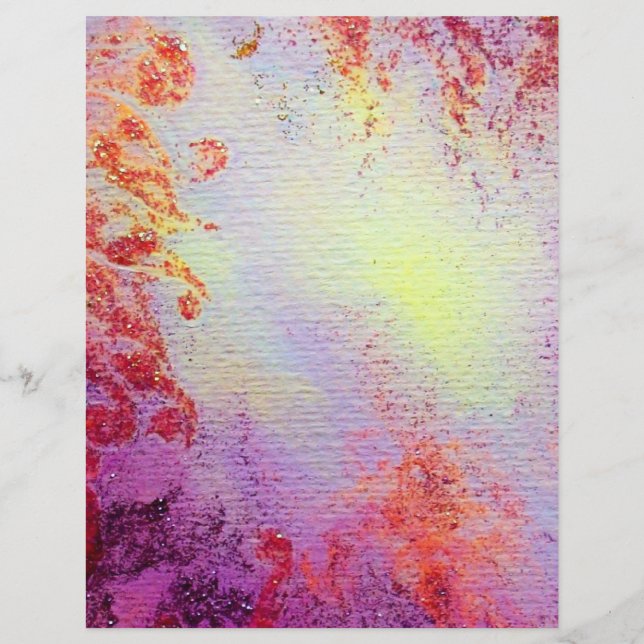 Papier ESPACES D'OR ABSTRAITS, mou jaune rose rose violet (Devant)