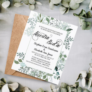 Papier Espagnol Mariage Vert Budget Nuestra Boda