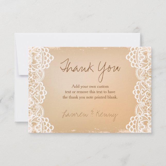 Papier et dentelle, cartes de Merci (Devant)