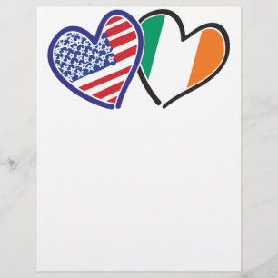 Papier États-Unis Irlande Coeur drapeaux