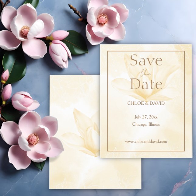 Papier Ethereal Magnolia, Mariage Budget Enregistrer La D (Créateur téléchargé)