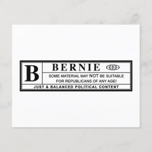 Papier Étiquette d'avertissement Bernie Sanders