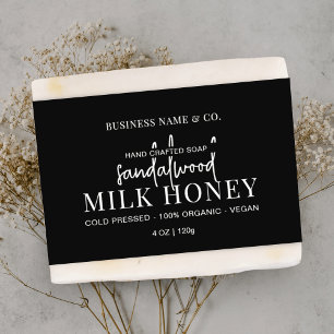 Papier Étiquette d'enveloppement de bande de soap noir mo