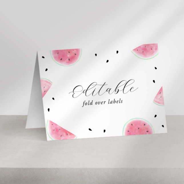 Papier Étiquettes pliantes de pastèque modifiables (Créateur téléchargé)