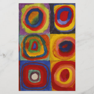 Papier Étude de couleur des cercles Carré par Kandinsky