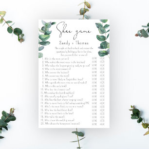Papier Eucalyptus - Chaussure jeu de douche nuptiale